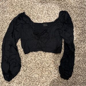 Urban Outfitters Long Sleeve Corset Lace up Crop Top